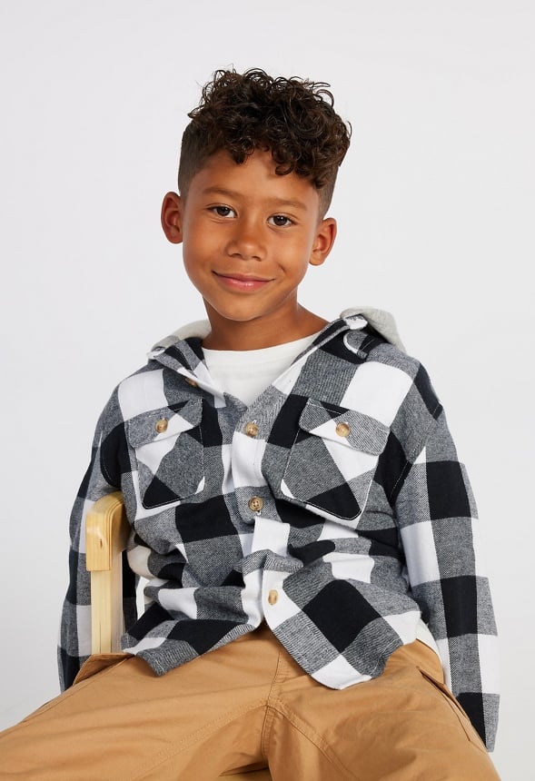Flannel Fleece Hood Black