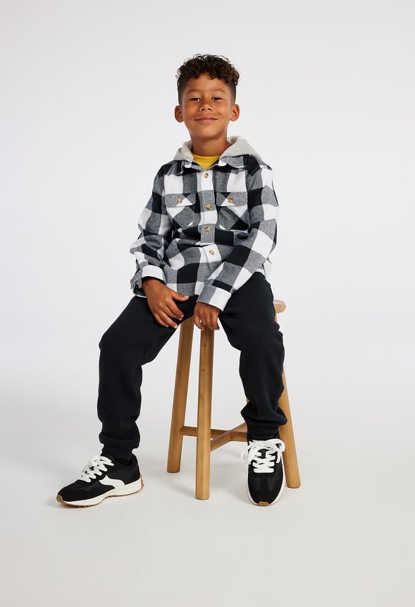 Flannel Fleece Hood Black