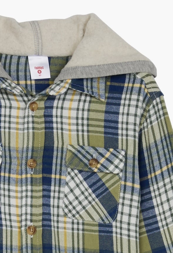 Flannel Fleece Hood Green