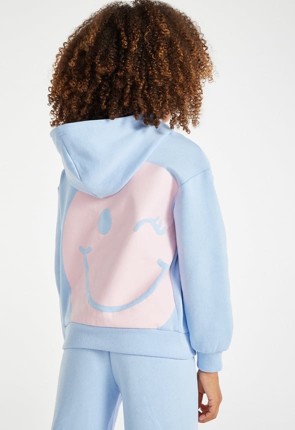 Emoji Hooded Sweatshirt Periwinkle