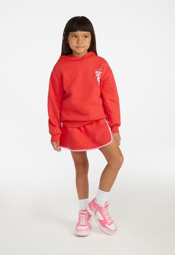 Drop Shoulder Hoodie Red