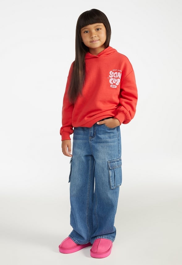 Drop Shoulder Hoodie Red