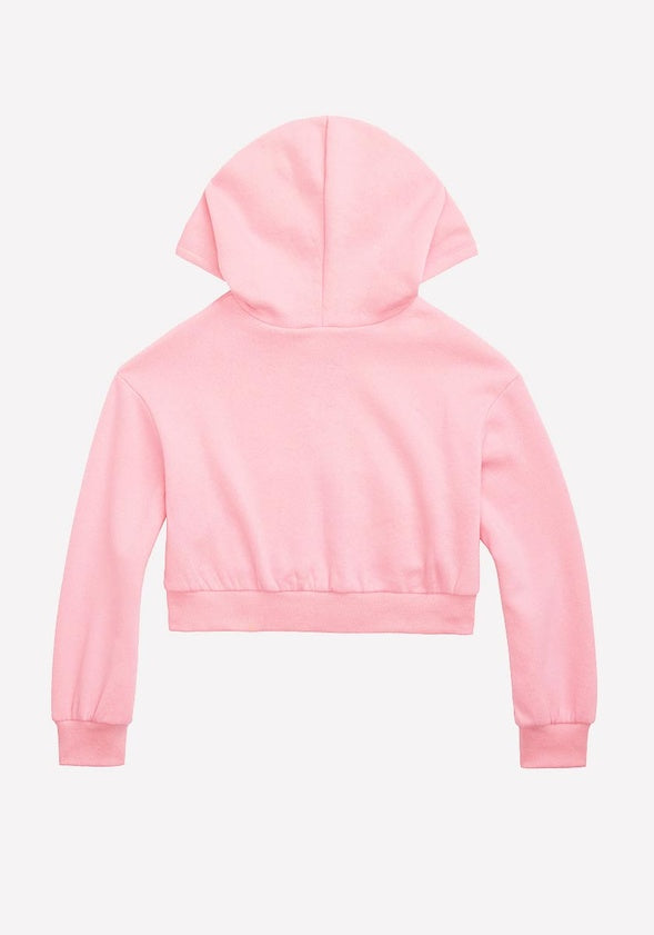 Cropped Zip Up Hoodie Pink