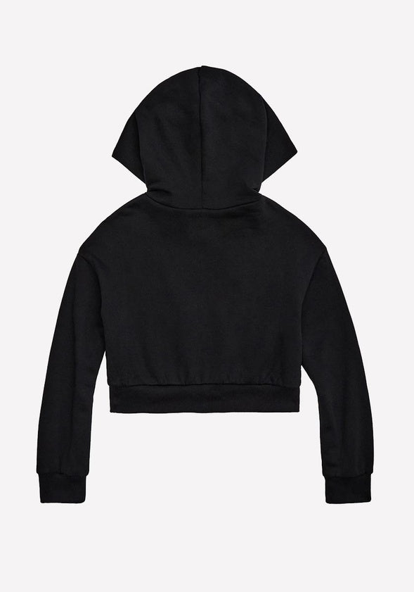 Cropped Zip Up Hoodie Black