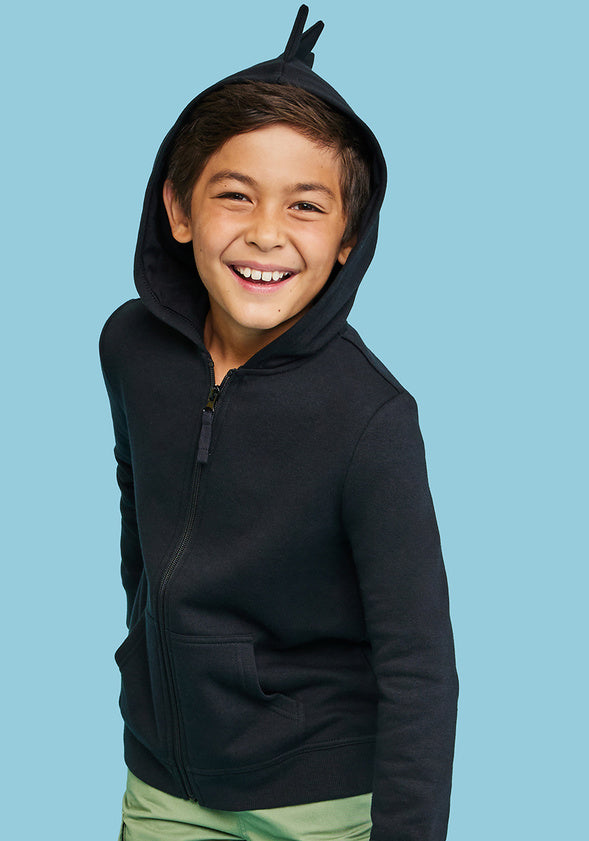 Dinosaur Zip Up Hooded Sweatshirt Black