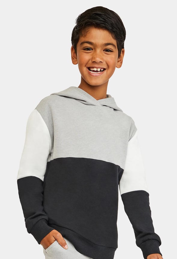 Colorblock Pieced Sweatshirt Black Colorblock