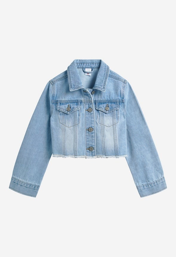 Cropped Denim Jacket Blue