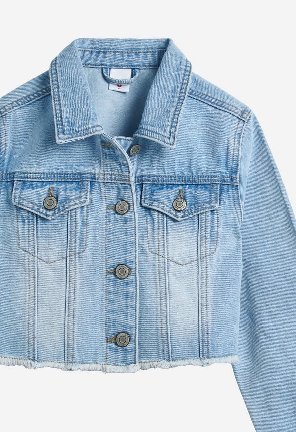 Cropped Denim Jacket Blue