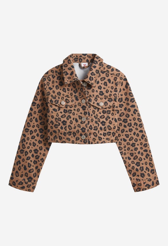 Cheetah Cropped Denim Jacket Cheetah