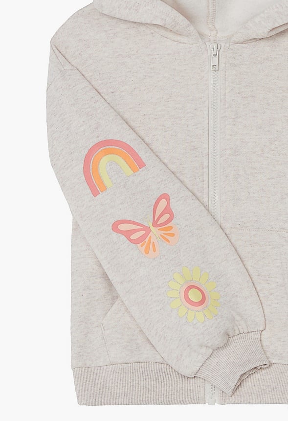 Summer Icons Zip Up Hoodie Grey