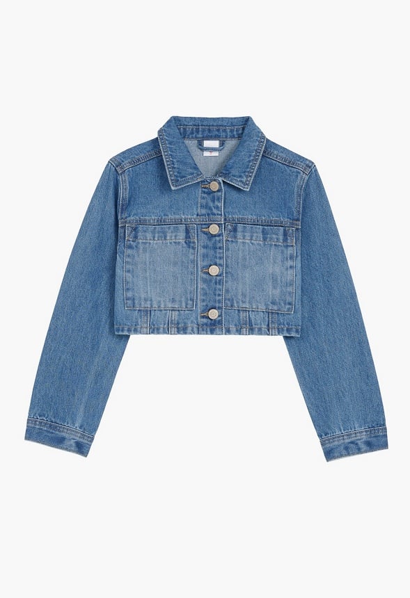 Cropped Oversized Trucker Blue