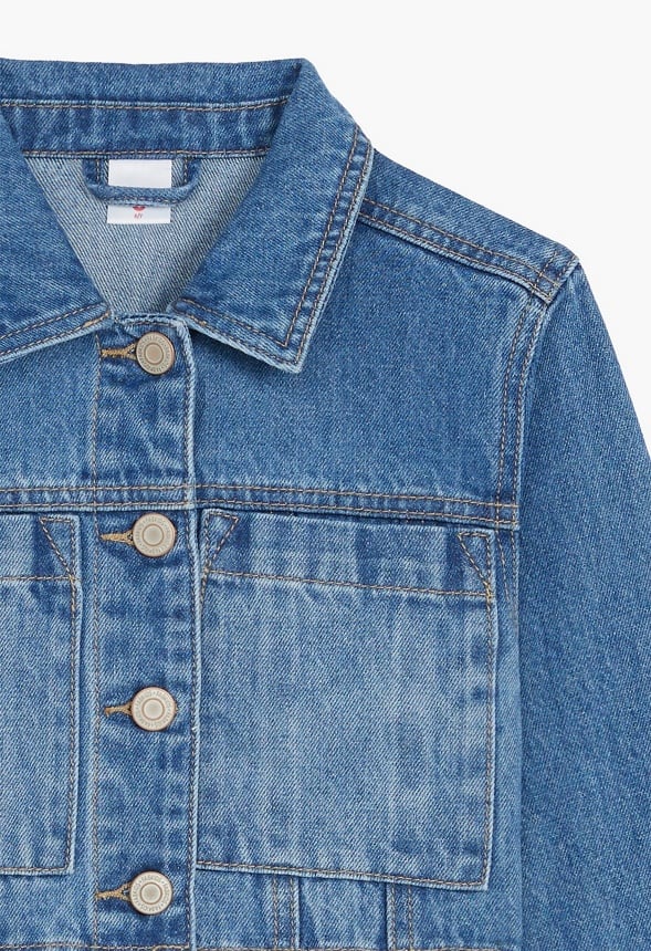 Cropped Oversized Trucker Blue