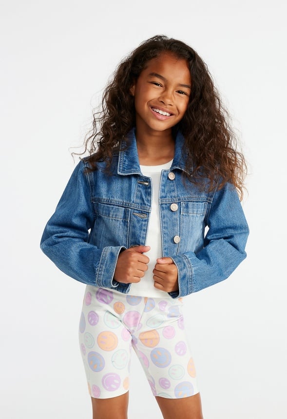 Cropped Oversized Trucker Blue