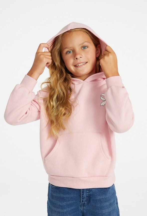Drop Shoulder Kanga Hoodie Pink