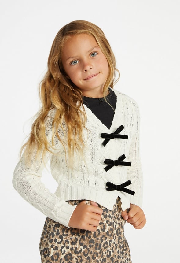 Cropped Raglan Cardigan White