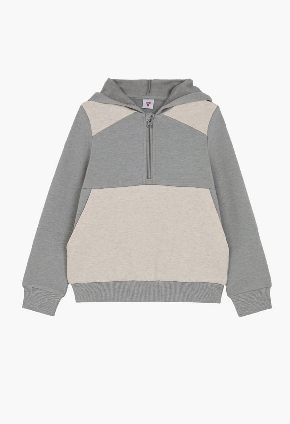 Half Zip Oversized Hoodie Grey