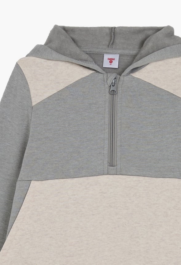 Half Zip Oversized Hoodie Grey
