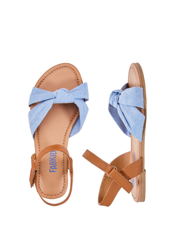 Chambray Double Knot Sandal Blue