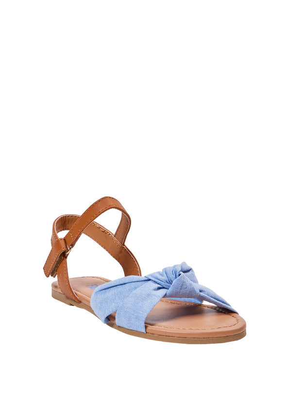 Chambray Double Knot Sandal Blue