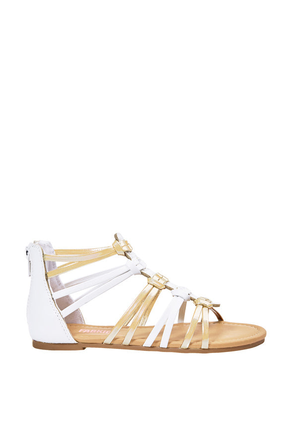 Double Loop Gladiator Sandal White