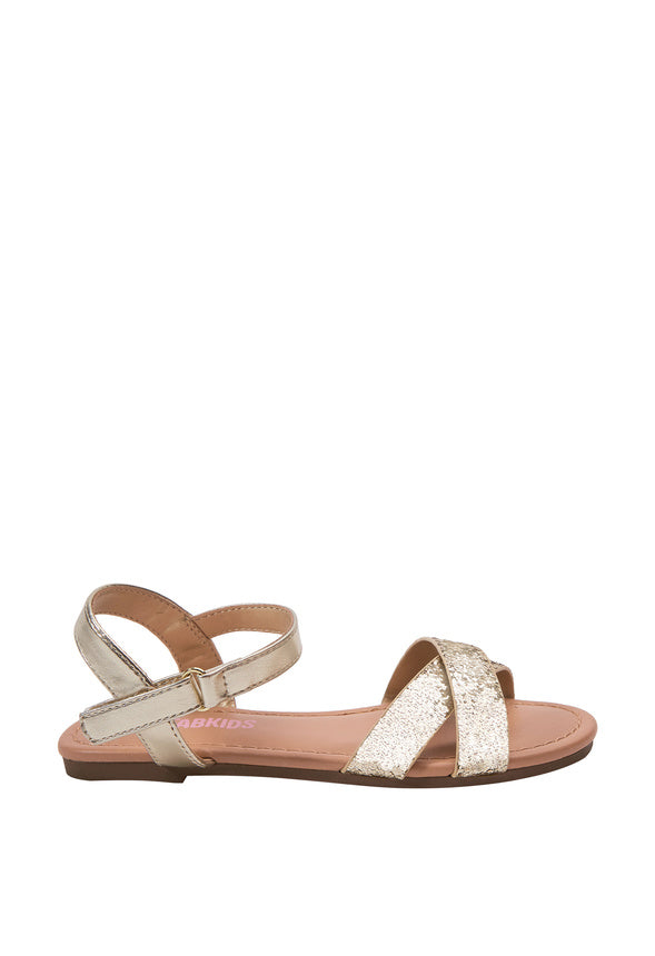 Glitter Cross Strap Sandal Gold