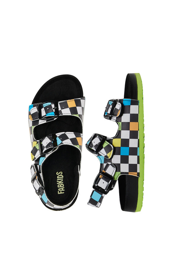 Checkered Rubber Sole Sandal Multi