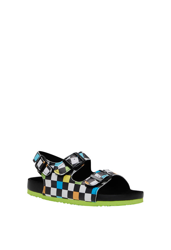 Checkered Rubber Sole Sandal Multi