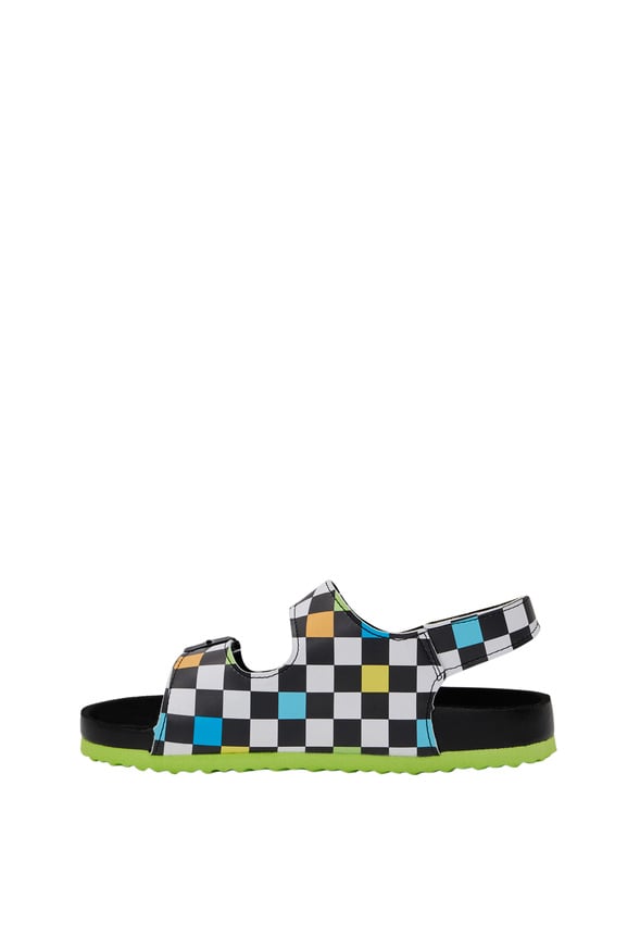 Checkered Rubber Sole Sandal Multi