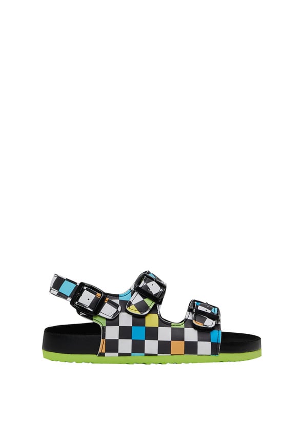 Checkered Rubber Sole Sandal Multi