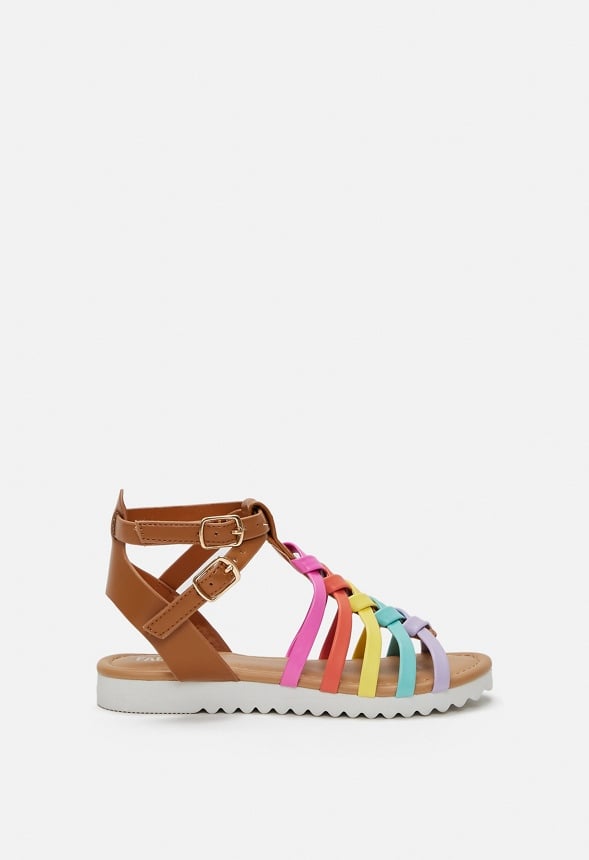 Track Sole Rainbow Gladiator Sandal Multi Pastel
