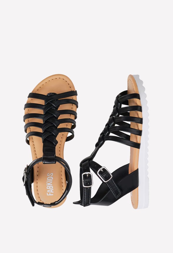 Track Sole Gladiator Sandal Black