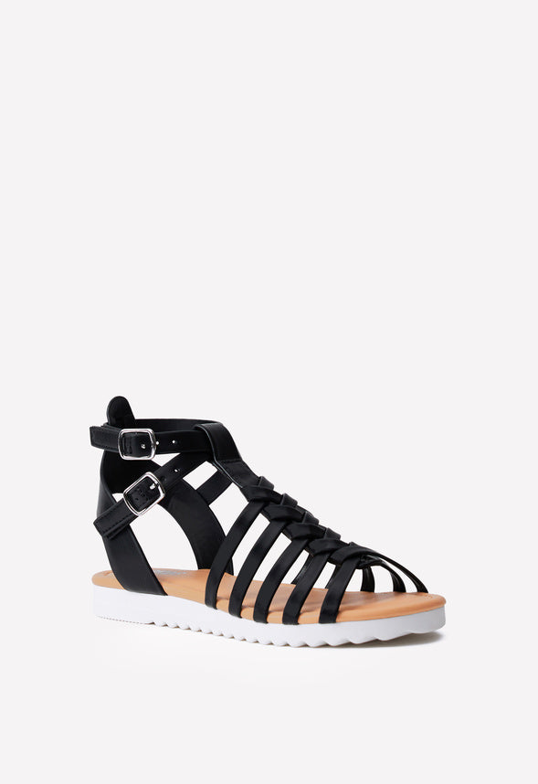 Track Sole Gladiator Sandal Black
