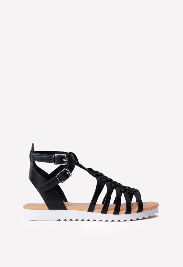 Track Sole Gladiator Sandal Black