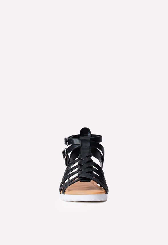 Track Sole Gladiator Sandal Black