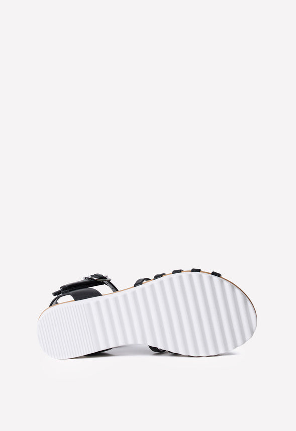 Track Sole Gladiator Sandal Black