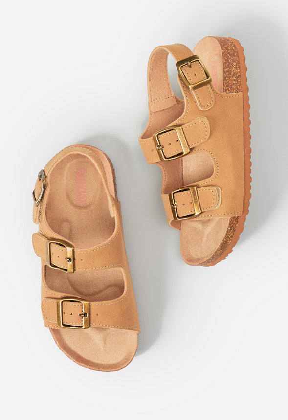 Classic Cork Sole Buckle Sandal Tan