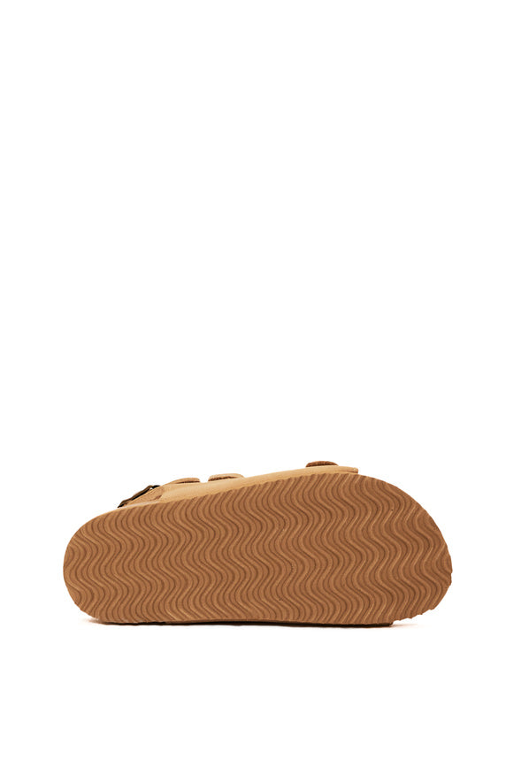 Classic Cork Sole Buckle Sandal Tan