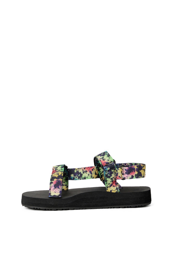 Tie Dye Active Strap Sandal Black