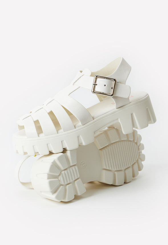 Heeled Fisherman Sandal Ivory