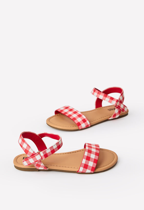 Gingham Sandal Red