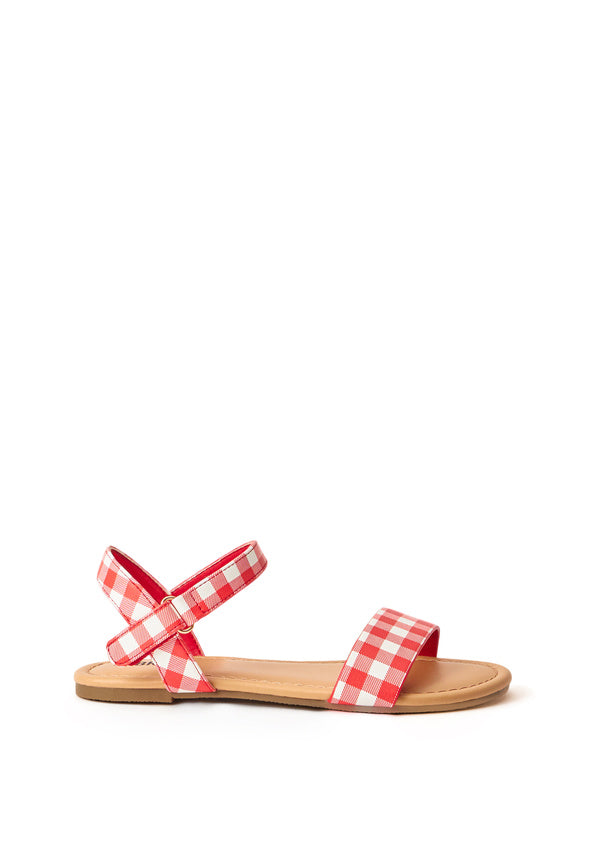 Gingham Sandal Red
