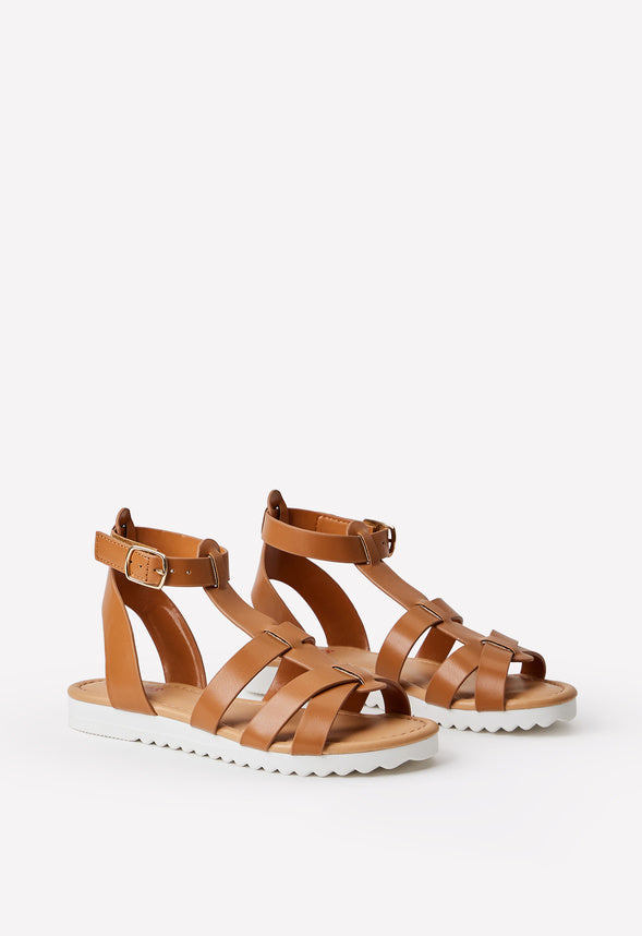 Track Sole Gladiator Sandal Tan