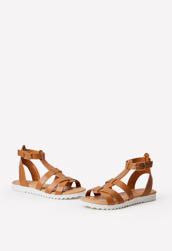 Track Sole Gladiator Sandal Tan