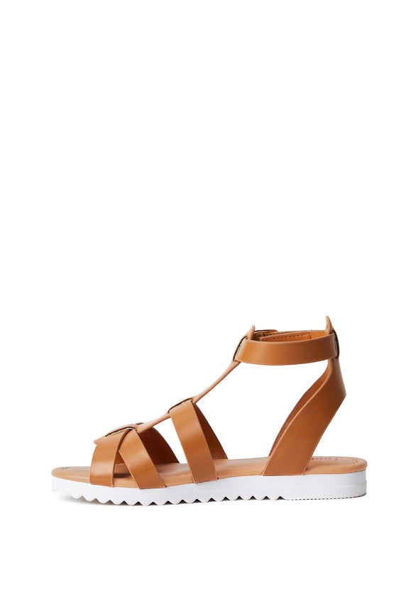 Track Sole Gladiator Sandal Tan