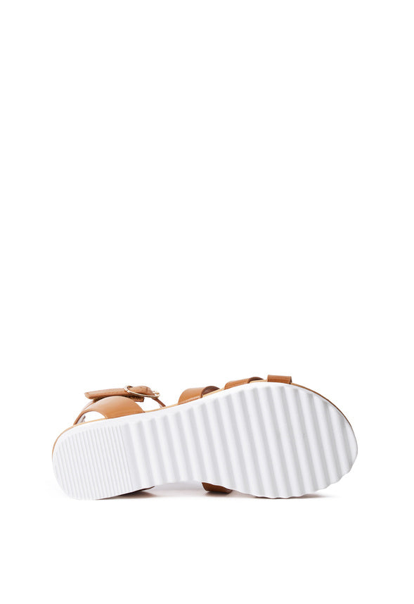 Track Sole Gladiator Sandal Tan