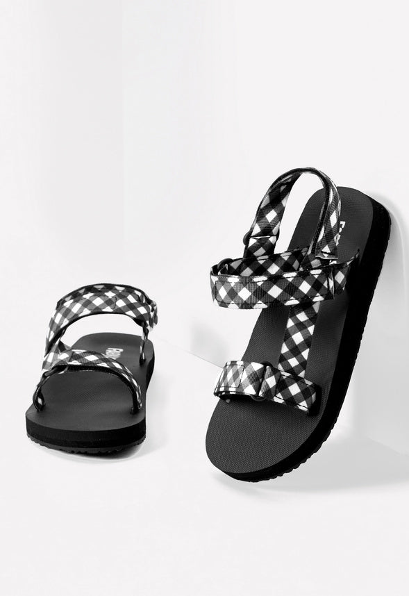 Gingham Active Strap Sandal Gingham