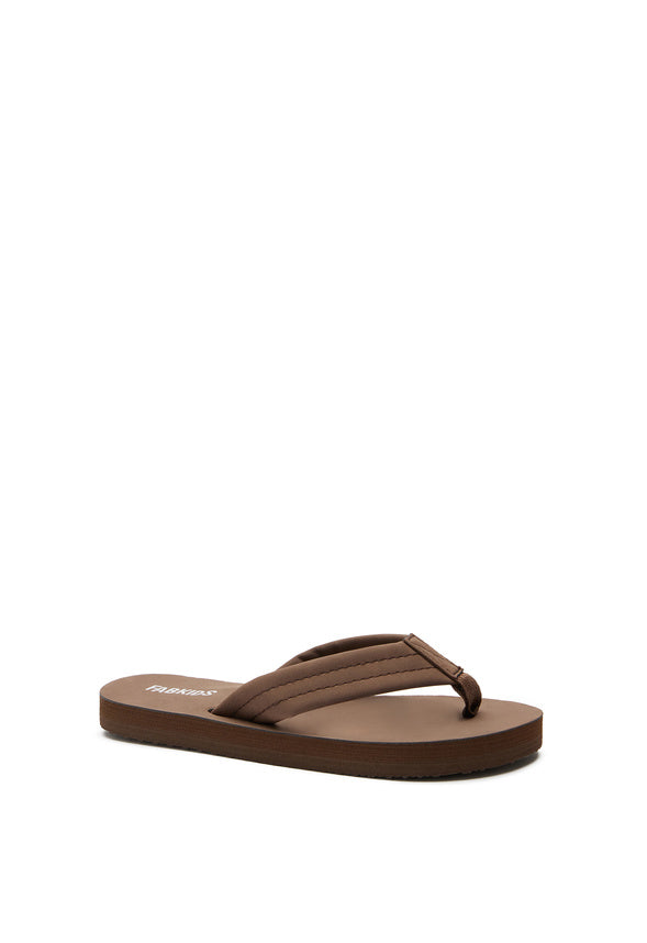 Faux Leather Flip Flop Brown
