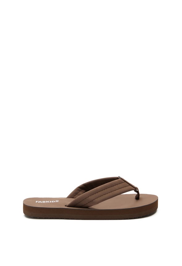 Faux Leather Flip Flop Brown