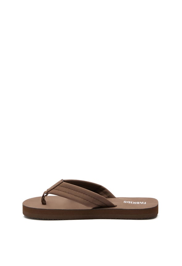 Faux Leather Flip Flop Brown