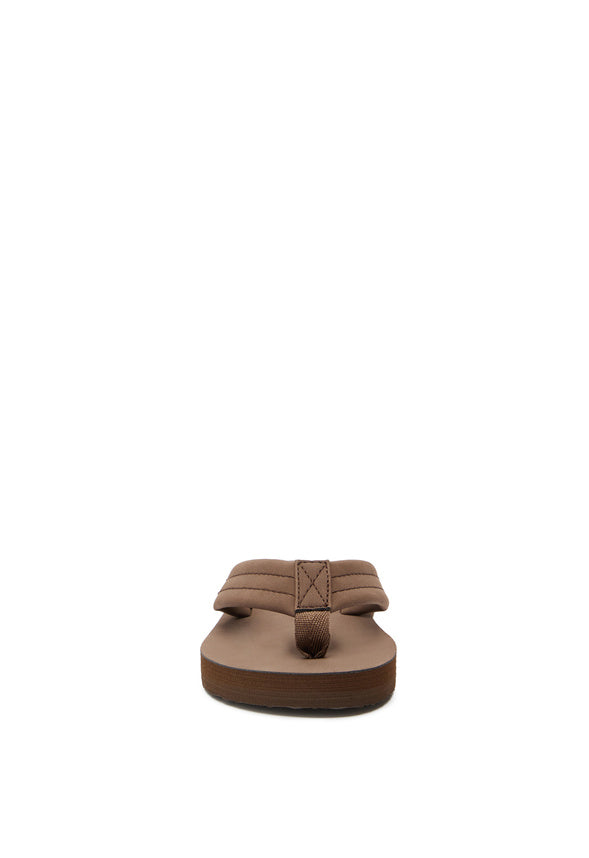 Faux Leather Flip Flop Brown